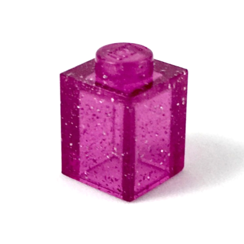 Steen 1x1 Glitter Trans Dark Pink